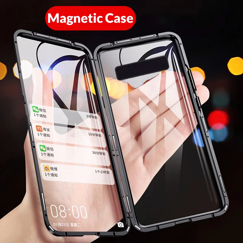 Магнитный адсорбционный чехол магнето для samsung Galaxy S10 Plus, металлическая задняя крышка для samsung S10e S 10 E, пленка для телефона из закаленного стекла
