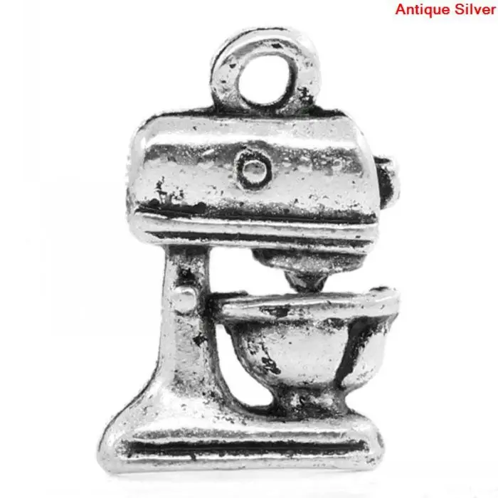 

DoreenBeads Charm Pendants Kitchen Food Mixer Silver Color 16x11mm,50PCs