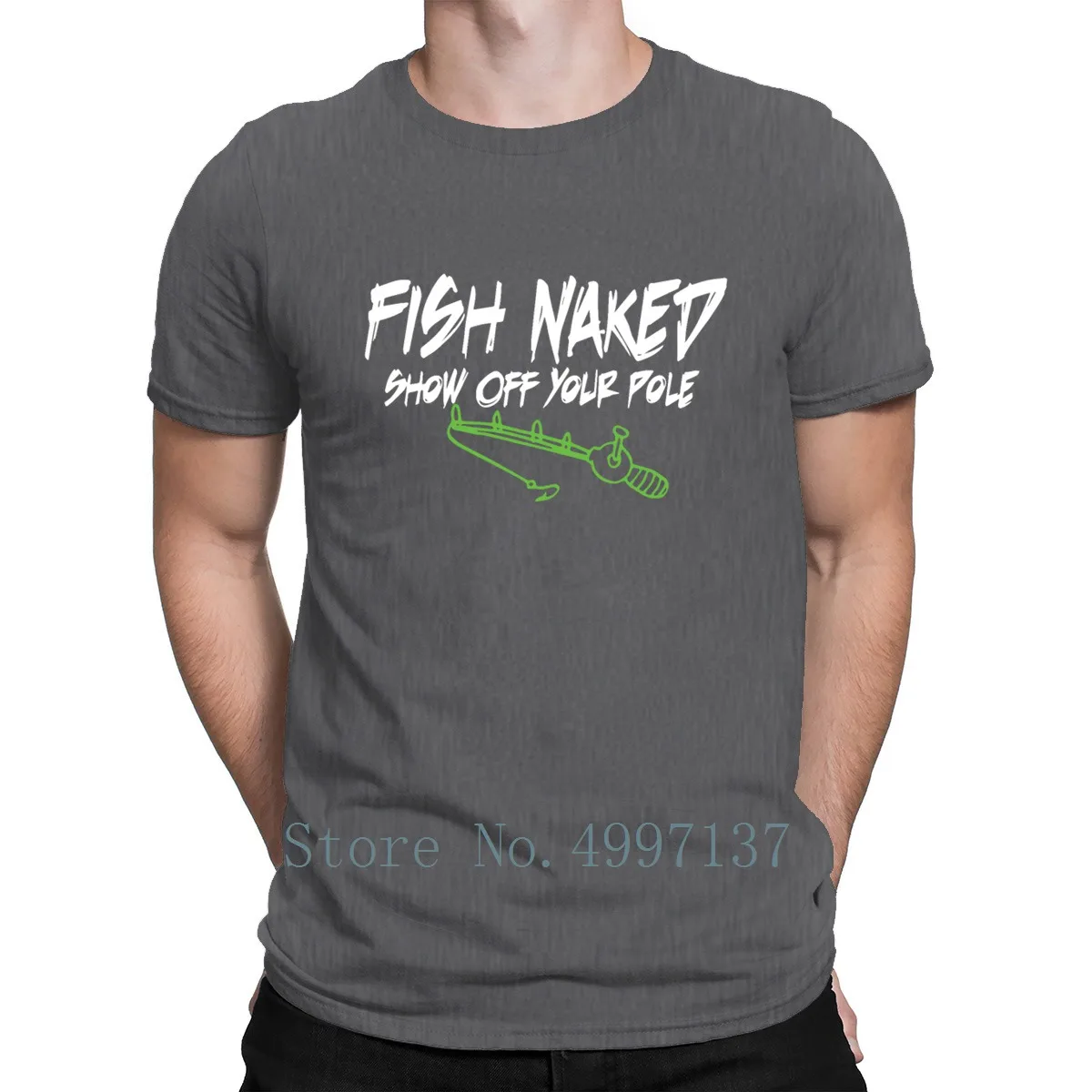 Футболка Fish Nake Show Off Your Pole Fishing Hunt Gun Boa в летнем стиле 100% хлопок|Мужские футболки| |