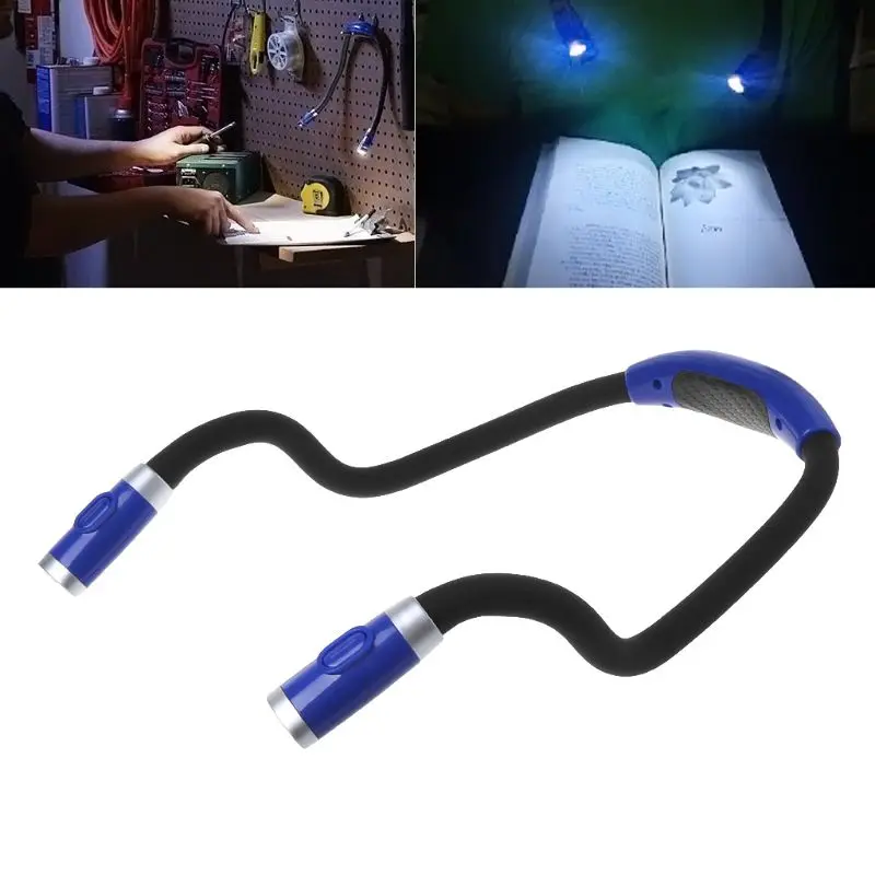 

Rechargeable Neck LED Book Light Hands Free Flexible Arms Bed Reading Car Supply