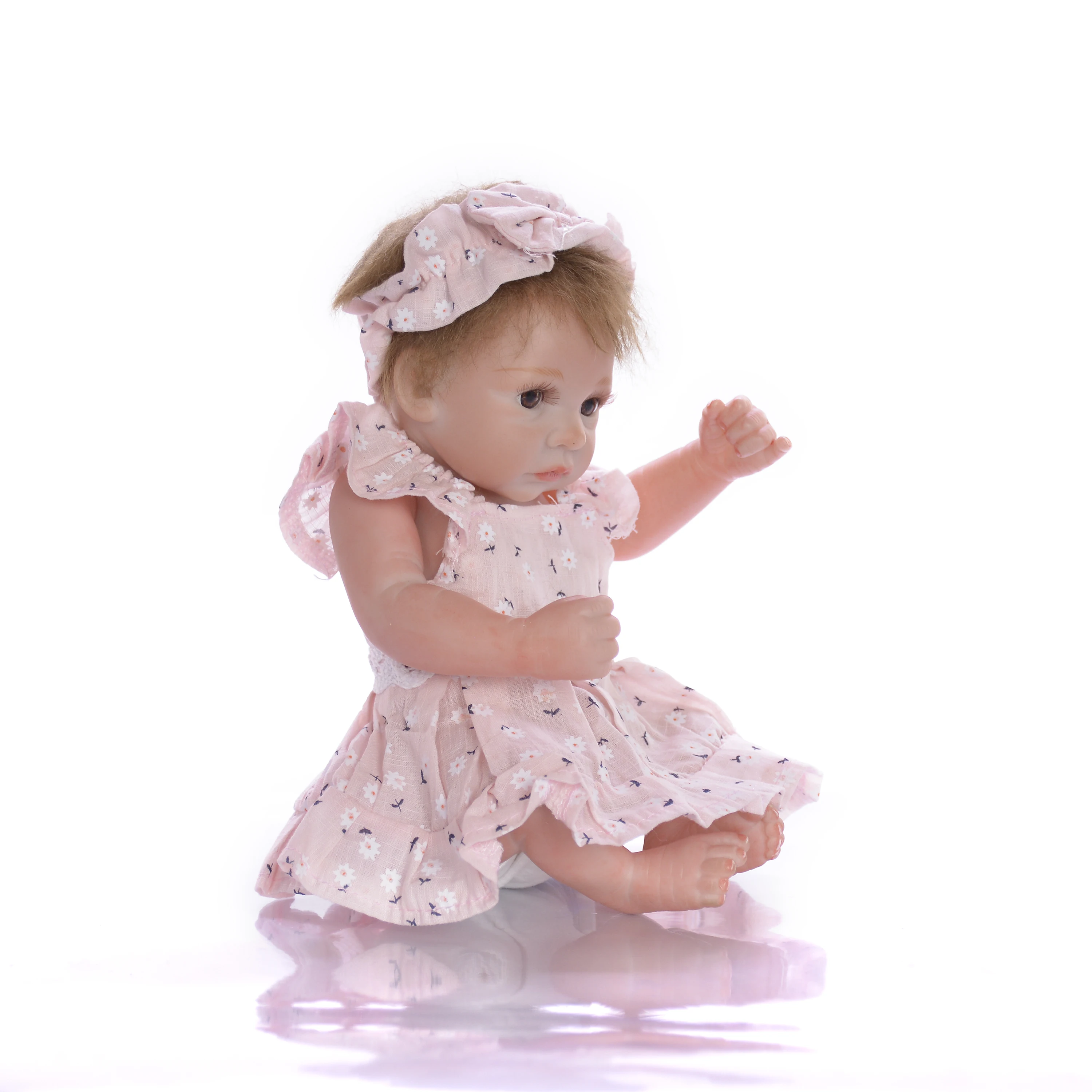 Миниатюрная Кукла реборн KEIUMI 11 дюймов полностью силиконовые виниловые куклы для
