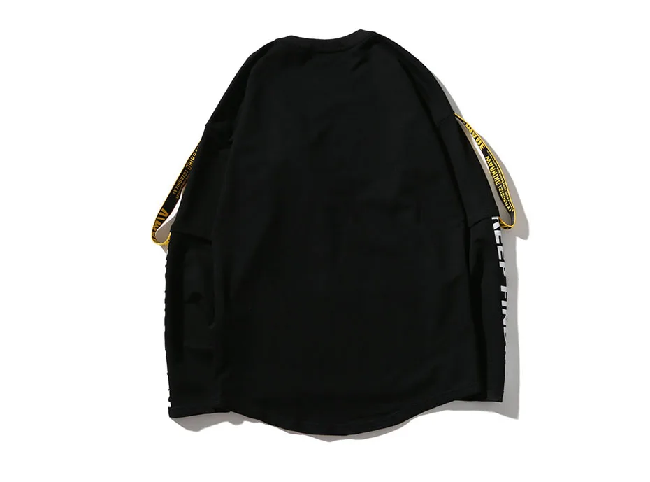 Newest Tide brand Eden T-shirt Men 3d Shirt Printing Letter Ribbon Harajuku Cotton Long Sleeve Punk T Shirt Fashion Casual Tops