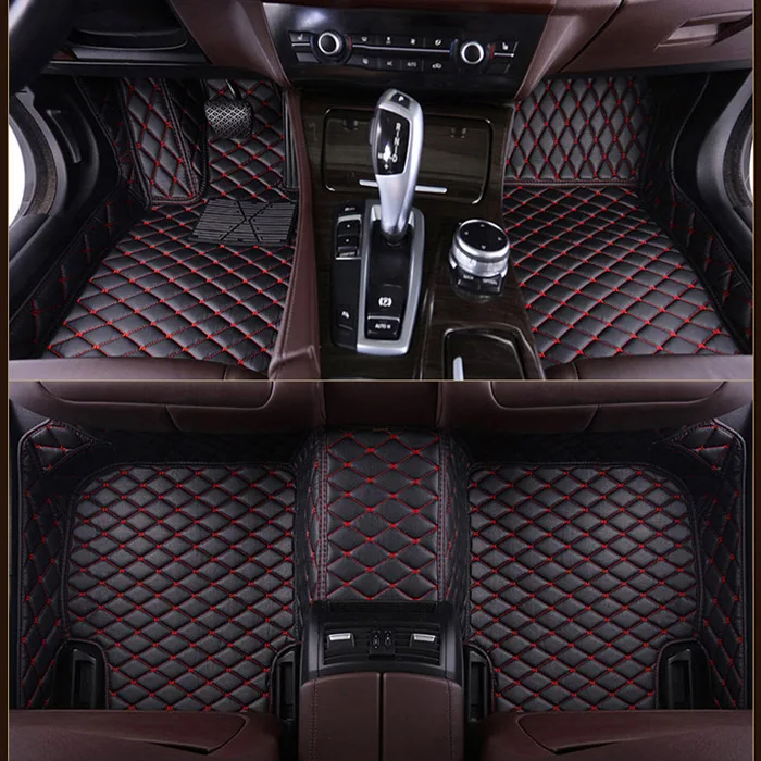Black red Автомобильные аксессуары коврик для Toyota Land Cruiser 200 Prado150/120 camry 50 tundra wish mark x verso sienna автомобильные коврики - Название цвета: Black red