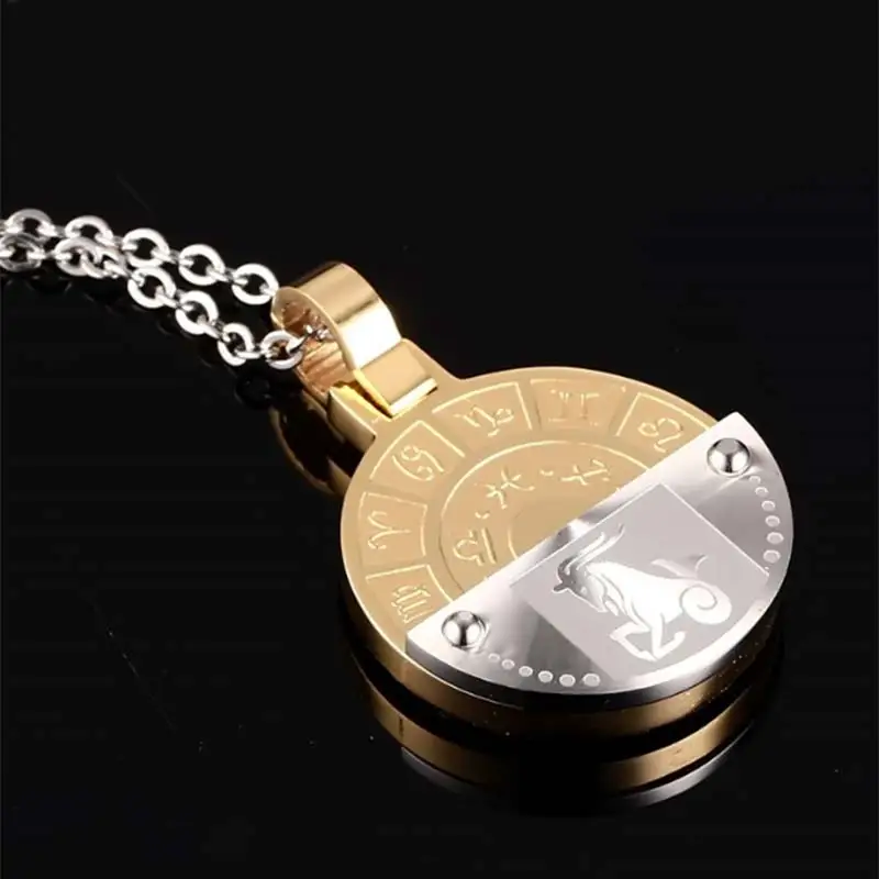 Овен Кулон Цепочки и ожерелья s Нержавеющая сталь Круглый 12 Созвездие серии