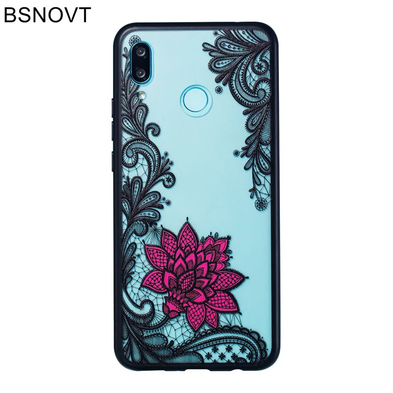 Чехол для Huawei Nova 3 чехол из мягкого ТПУ с рельефным черным кружевом и красным