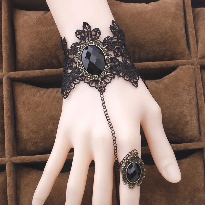 Женский браслет RscvonM черный кружевной в готическом стиле |bracelet new|bracelet pulserasfashion
