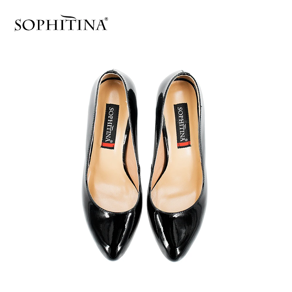 Туфли лодочки женские из лакированной кожи с острым носком без застежки|dress shoes