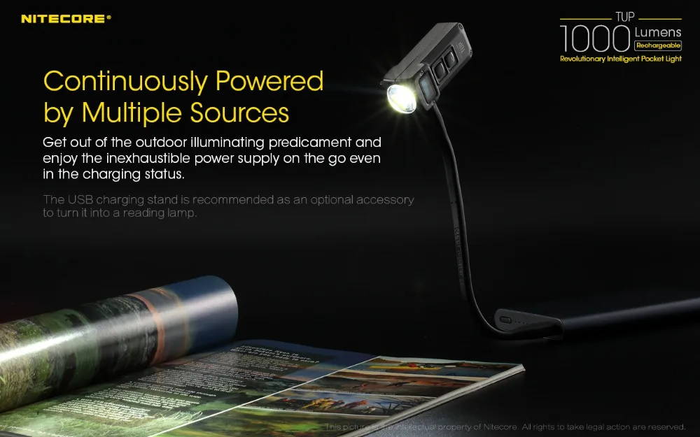 NITECORE TUP революционный Интеллектуальный Карманный светильник EDC компактный и светильник с весом CREE XP-L HD V6 макс. 1000 лм дальность луча 180 м