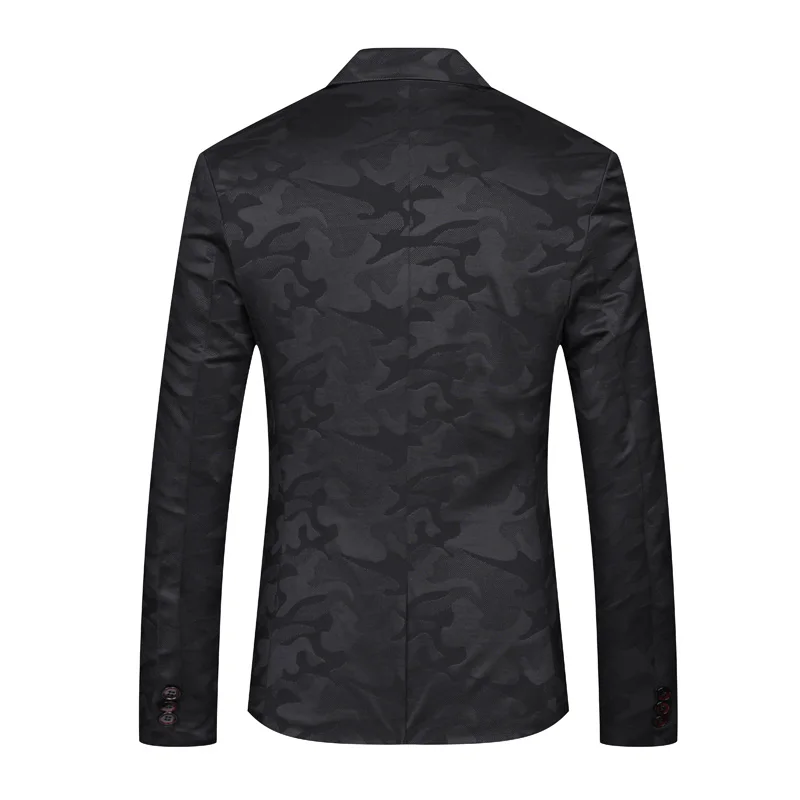 Slim Fit камуфляж пиджак Для мужчин плюс Размеры 4XL 5XL модные s Повседневное пиджаки