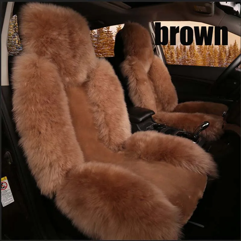Роскошный чехол для автомобильных сидений длинная подушка из овчины 5 чехлы 1