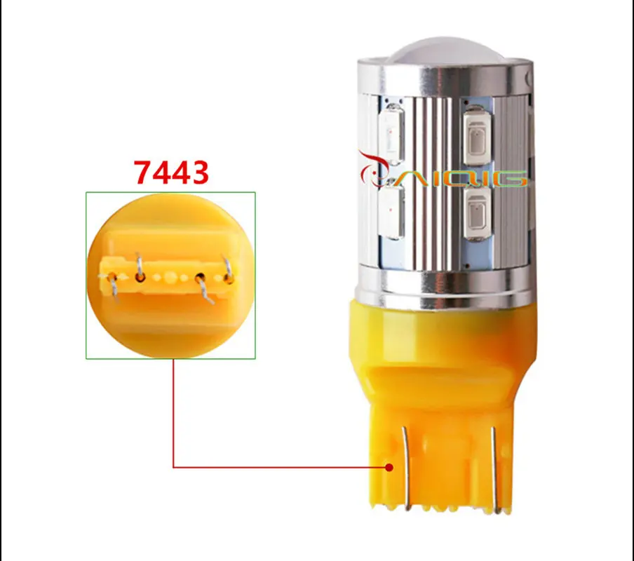 2 шт. автомобисветодиодный светодиодные лампы 7443 7440 12 SMD 5730 W21/5 Вт 5 Вт|led marquee|led 194
