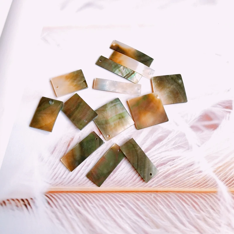 Натуральные черные ракушки-бабочки одиночные Круглые Капли квадратные