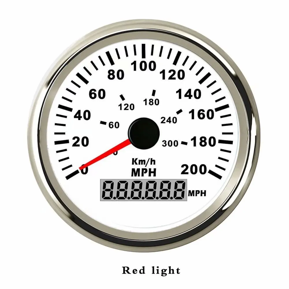 red light 8 задних фонарей лодка автомобиль gps скорость метр цифровой ЖК-датчик скорости одометр ход с gps антенной - Цвет: red light