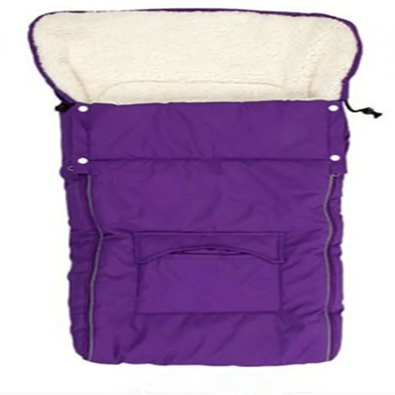 Saco de dormir para cochecito de beb&eacute;, bolsa gruesa de lana artificial, impermeable, 3 colores, alta calidad-4