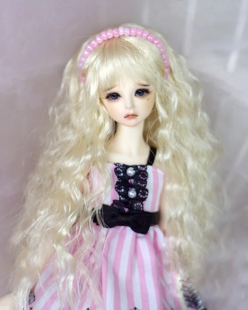 Кукольные парики BJD светильник золотая волна длинные вьющиеся искусственные