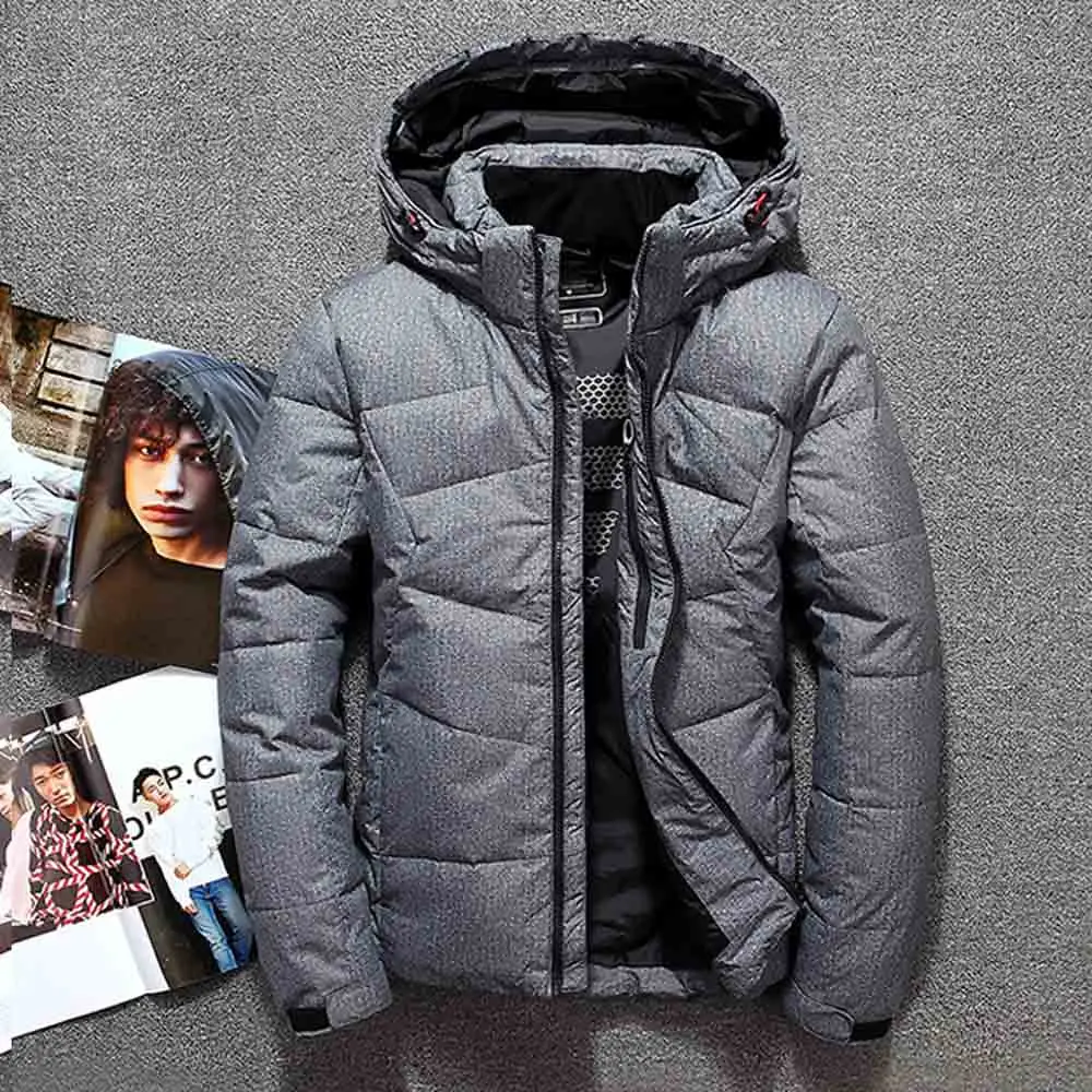 Мужская осенне-зимняя уличная спортивная куртка на белом утином пуху для отдыха
