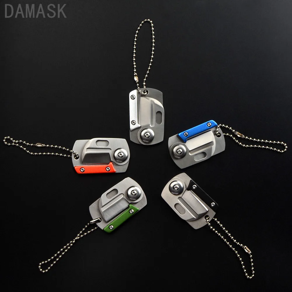 Дамаск новый дизайн бренда карман Ножи Тактический висит брелок dog tag открытый