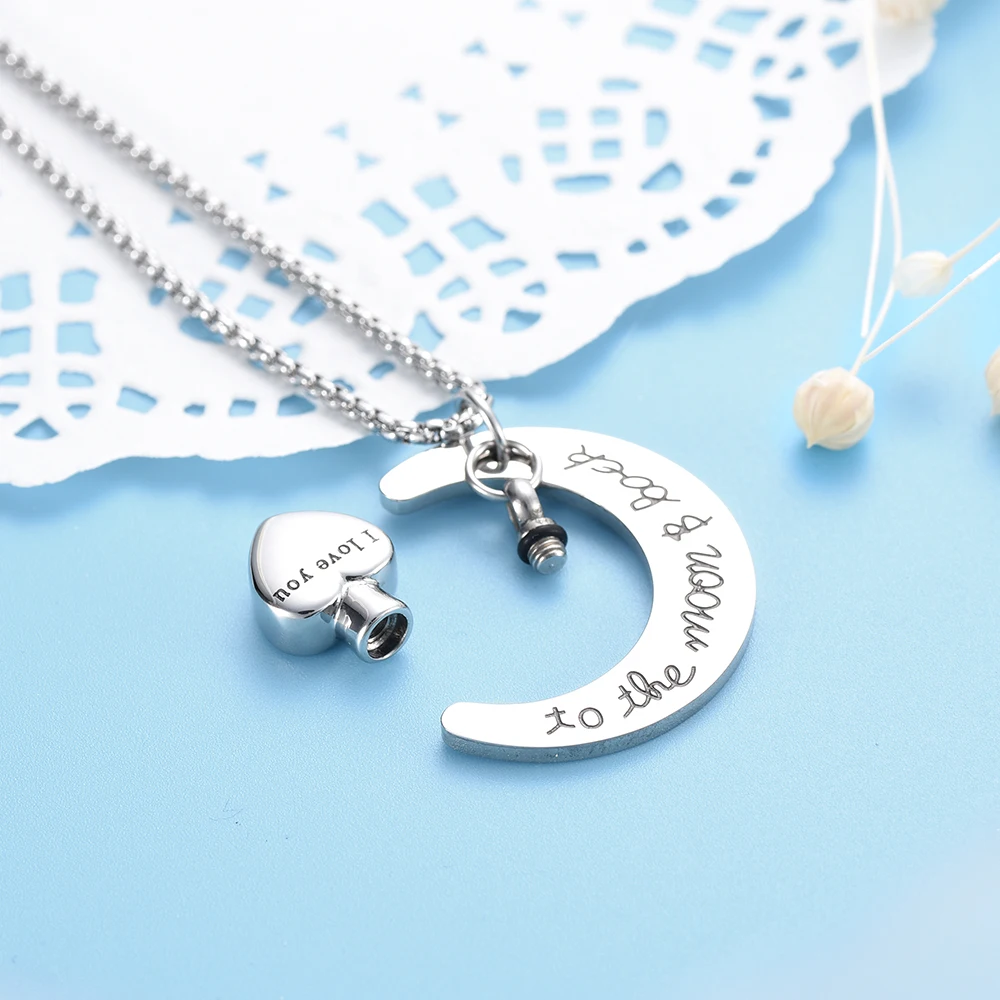IJD9497 I Love You to the Moon and Back Urn ожерелье для праха памятный сувенир кремации ювелирные