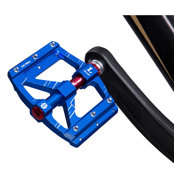 Blue WEST BIKING педали для велосипеда из алюминиевого сплава, сверхлегкие педали для горного велосипеда, 9/16 дюйма, 3 Герметичные противоскользящие велосипедные педали с ЧПУ - Цвет: Blue