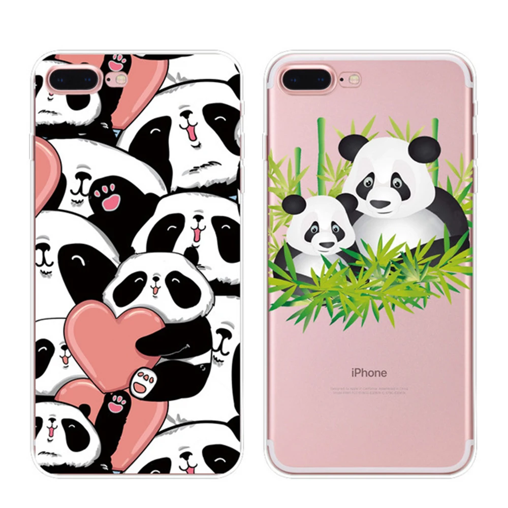 Роскошный мягкий чехол для телефона с рисунком панды iPhone 7 8 Plus XR XS MAX модный