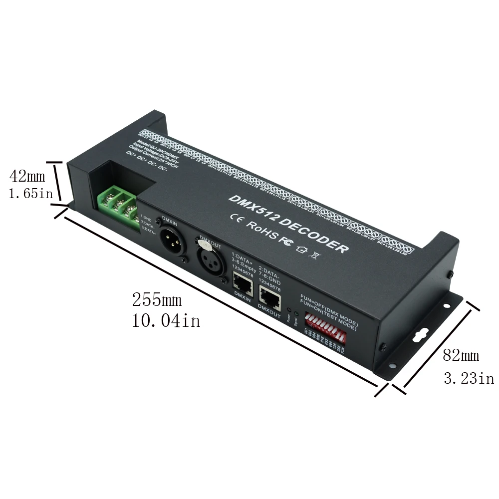 DMX 512 декодер 30 Каналы DMX, rgb-контроллер Украшенные Светодиодные ленты освещения диммер постоянного тока 9 V-24 V драйвера контроллера