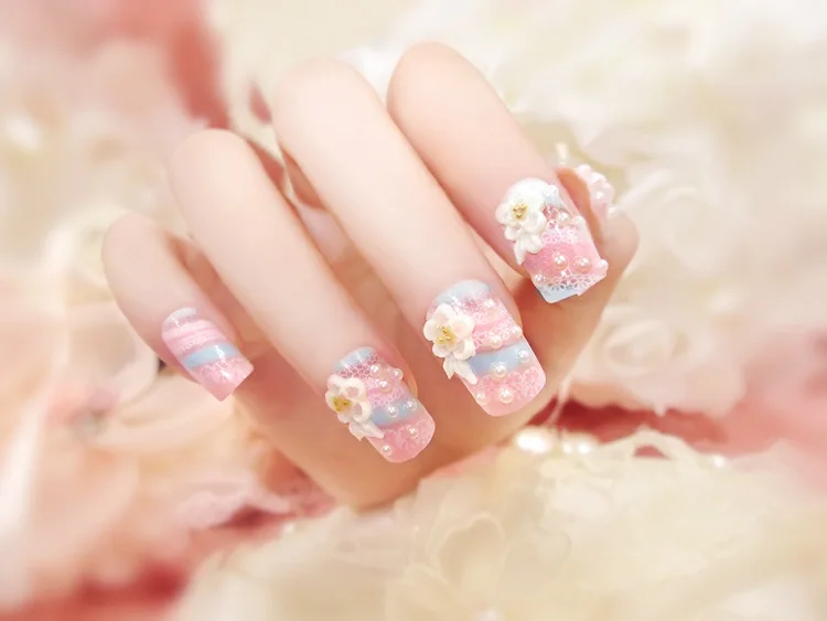 24 шт. товары для дизайна ногтей накладные ногти невесты пластырь искусства