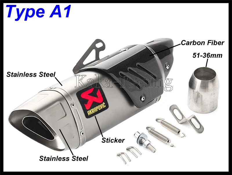 Универсальный Akrapovic мотоцикл глушитель труба с тепловой защитой Escape Moto для Honda Kawasaki KTM Suzuki Yamaha R6 S1000RR