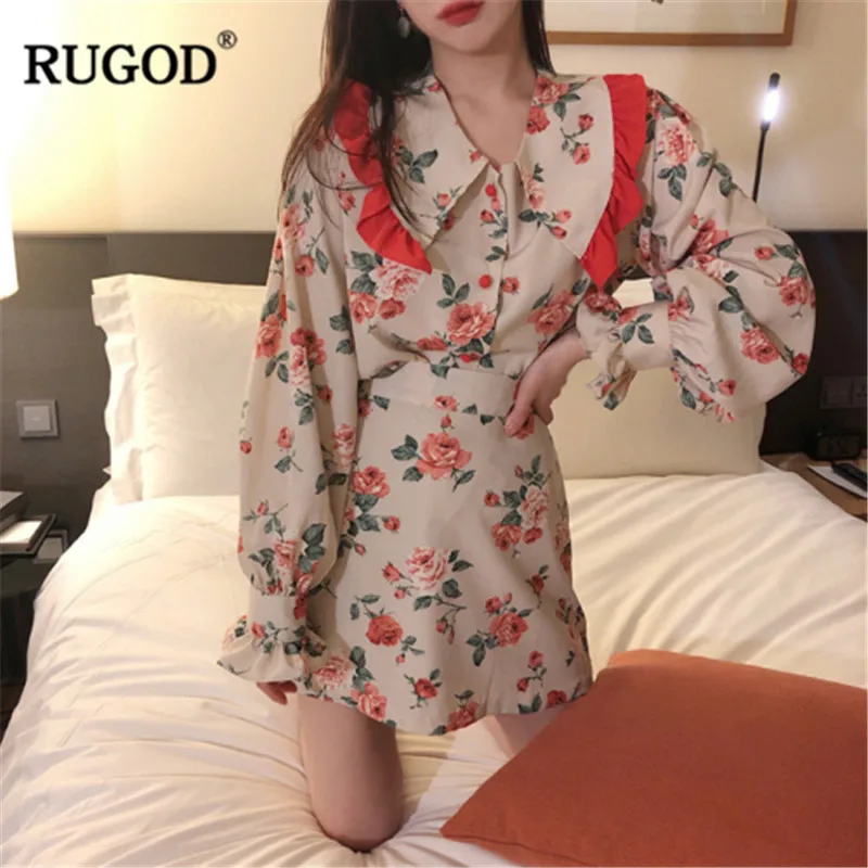 Женский комплект из 2 предметов RUGOD элегантный костюм с воротником Питер Пэн топы