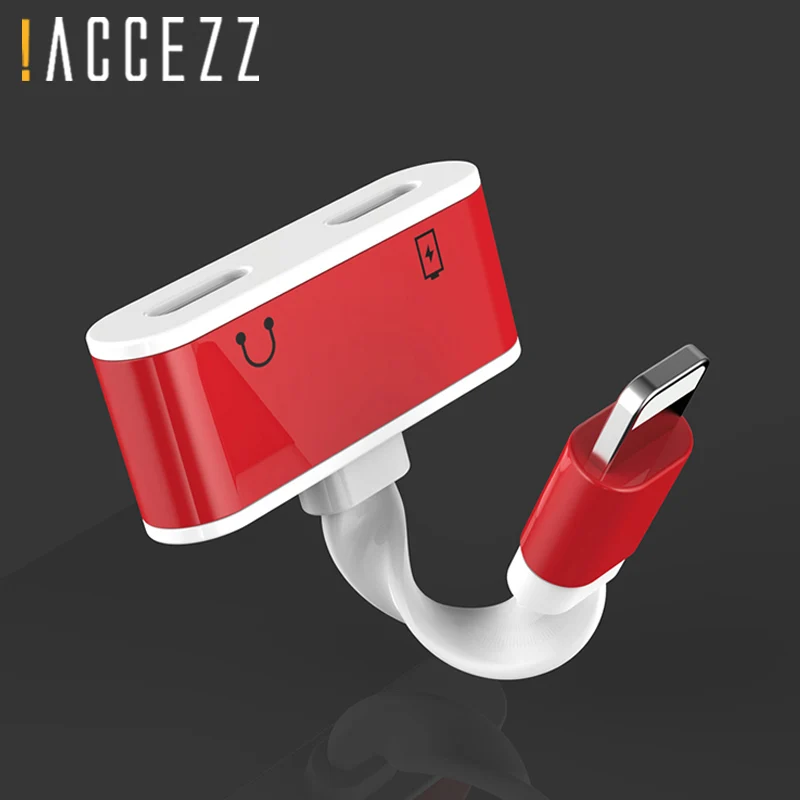 ! ACCEZZ TPE Двойное освещение AUX Кабель адаптер для iphone 7 8 Plus X XS XR IOS 10 11 12 зарядка аудио