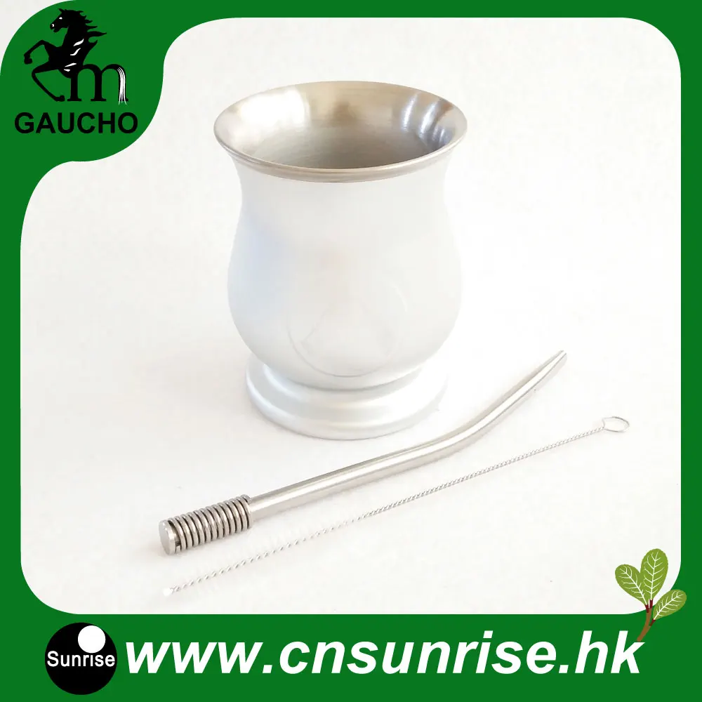 MB002-170 1 компл./лот Yerba Коврики в форме тыквы комплекты Аргентина из нержавеющей стали с двойными стенками с Yerba Коврики соломы Bombilla и щеточка для чистки - Цвет: MB002-170