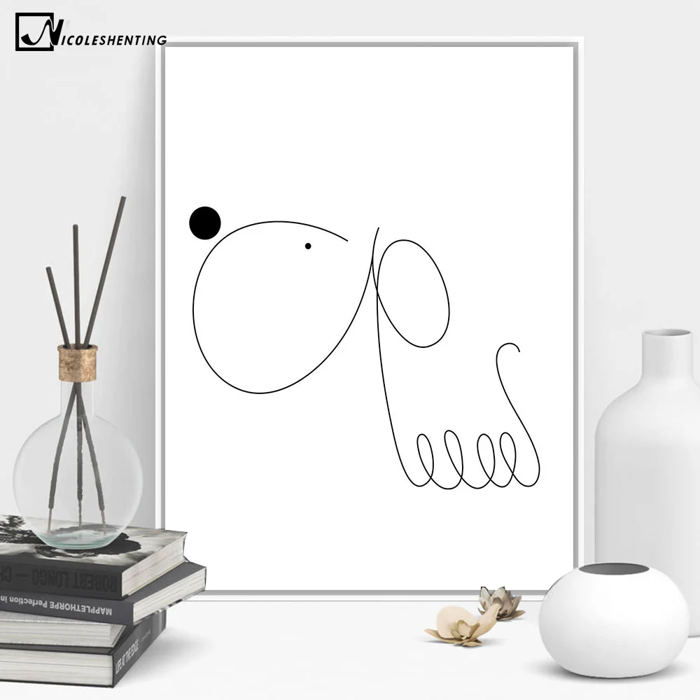 Картина постер на холсте с изображением милой собаки|living room decoration|wall picturespainting