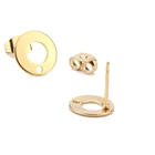 Нержавеющая сталь 10 мм золотые серьги с петлями полые круглые геометрические серьги-гвоздики для сережек