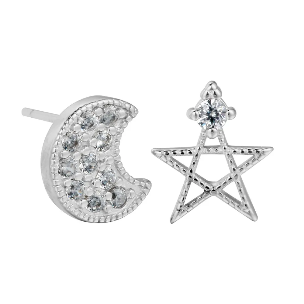 Женские серьги Chereda Винтажные с кристаллами и пентаграммой|925 sterling silver earrings|silver