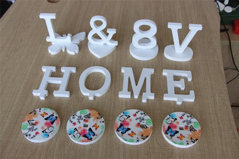 

with Base stand firm 10cm Wood Wooden Letters Alphabet word Mr & Mrs Family Home Love For birthday party wedding decoration gift