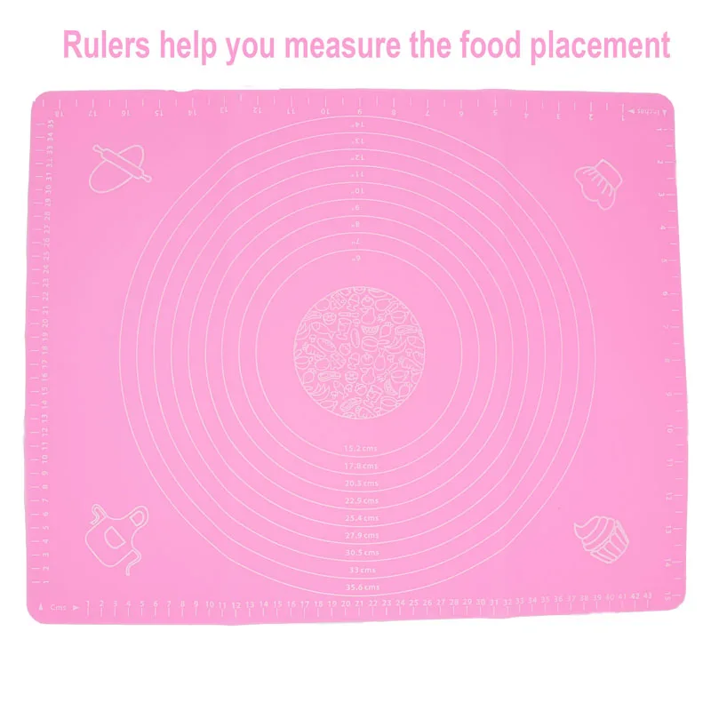 Антипригарная силиконовая Кондитерская доска размером 40*50 см с измерениями