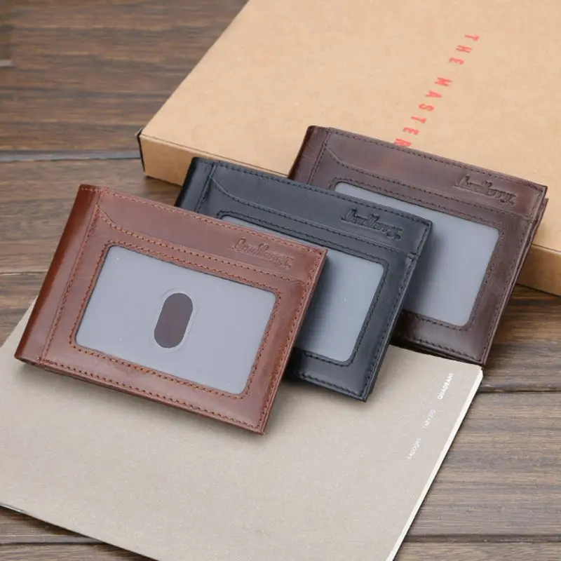 Мужской кошелек из натуральной кожи Карманный держатель для визиток клатч