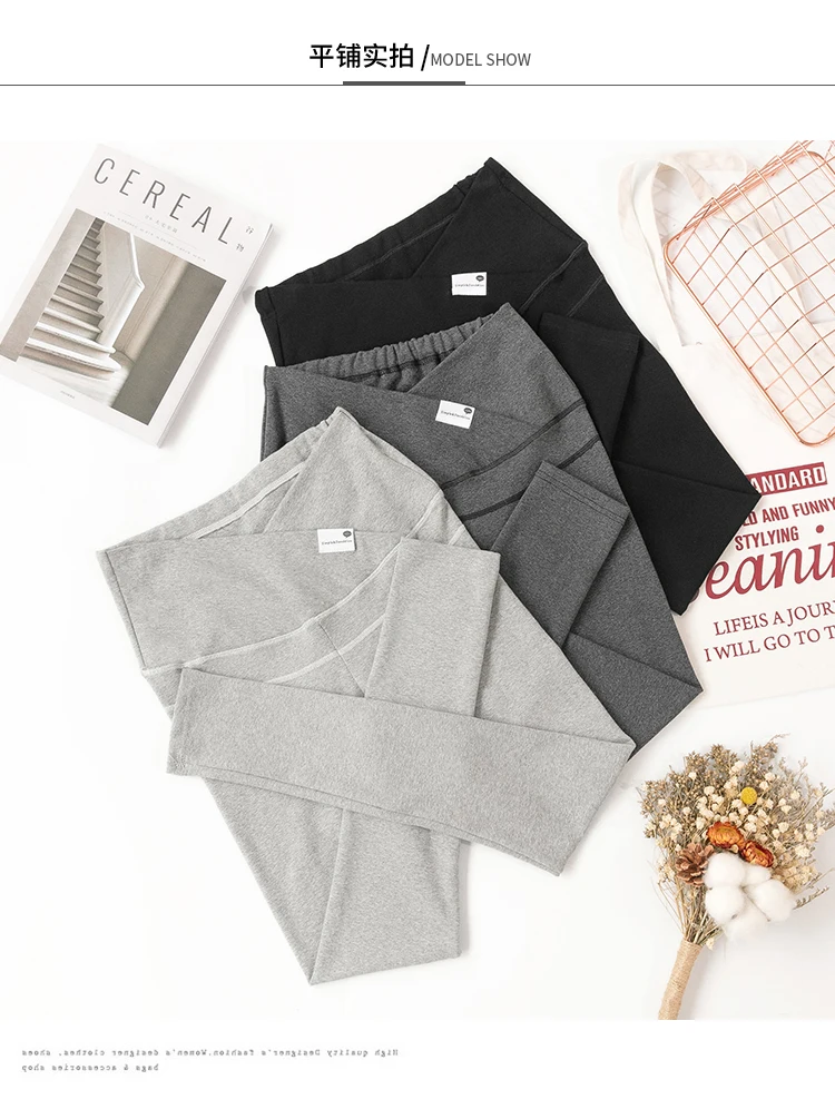 1911# Autumn Winter Skinny Maternity Legging Across V Low Waist Belly Legging for Pregnant Women Cotton Pregnancy Pencil Pants
