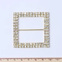10pcs a grade gold silvery square shape rhinestone buckle diameter 5cm for chair sash bow diy craft supply free shipping