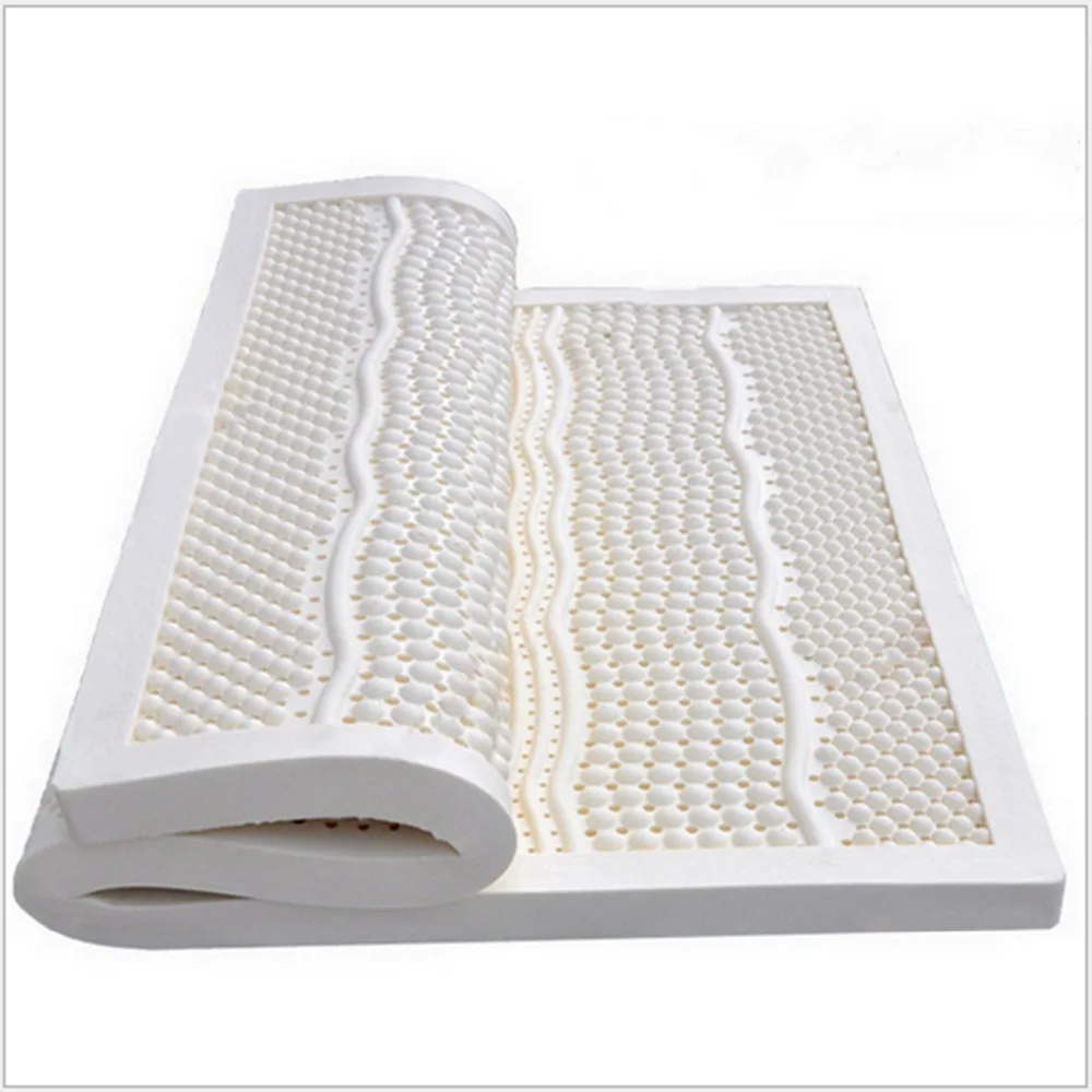

5CM Thickness X-Long Twin Ventilated Dunlop Seven Zone Mold 100% Natural Latex Mattress With a White Inner Cover Medium Soft
