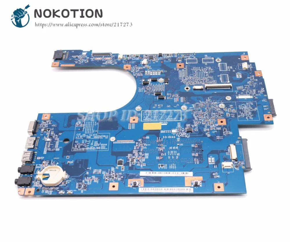 NOKOTION материнская плата для ноутбука acer aspire 7741 7741Z 7741G 7741ZG основная плата MBPT501001 48.4HN01.01M HM55 DDR3 Бесплатный процессор