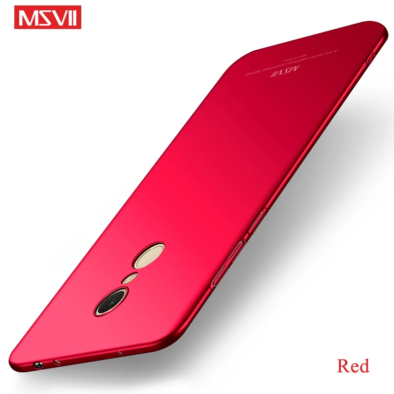 Red Для Xiaomi Redmi 5 Plus чехол MSVII Тонкий матовый чехол для Xiaomi Redmi 5 Plus чехол Haed держатель Крышка Xiomi Xiami Redmi5 Plus чехол - Цвет: Red