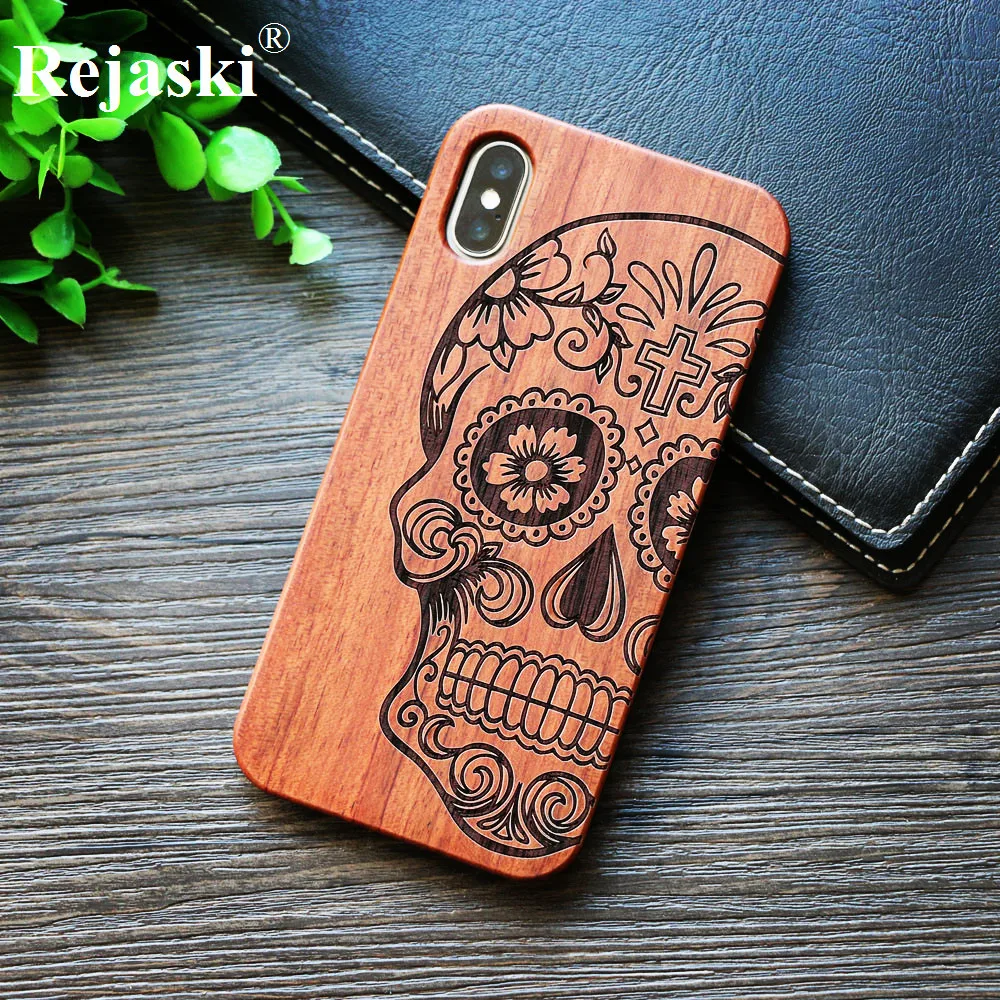 PCWOOD Мандала Деревянный чехол для телефона для iPhone 6 6S 7 8 Plus X XS MAX XR для samsung Galaxy S7 Edge S8 Plus Note 8 9 чехол для телефона Деревянный чехол - Цвет: PCWOOD