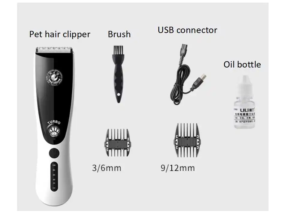 LED дисплей LILI USB Перезаряжаемый триммер для шерсти собак и кошек устройство