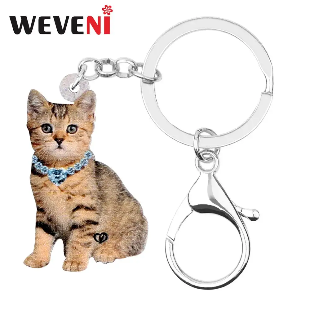 WEVENI оригинальный акриловый милый котенок кошка брелок хипстерский дизайн