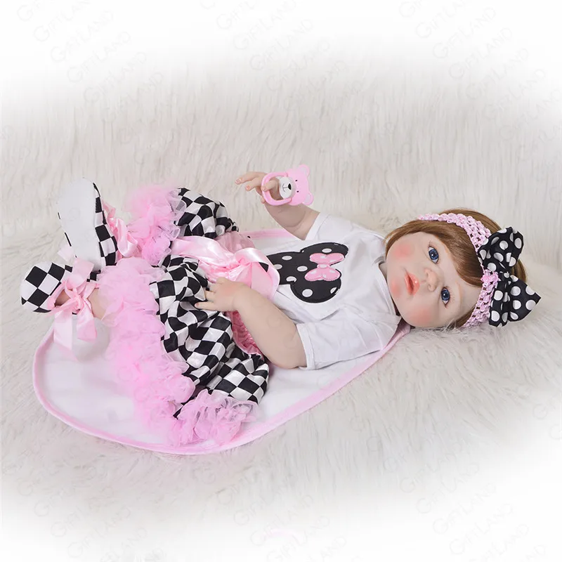 Новорожденная принцесса Bebes Кукла реборн 58 см Мягкая силиконовая Reborn Brinquedos Bonecas