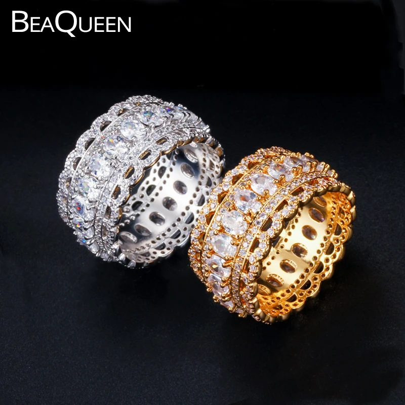 BeaQueen сверкающие овальные AAA кубический цирконий проложенные женские полные