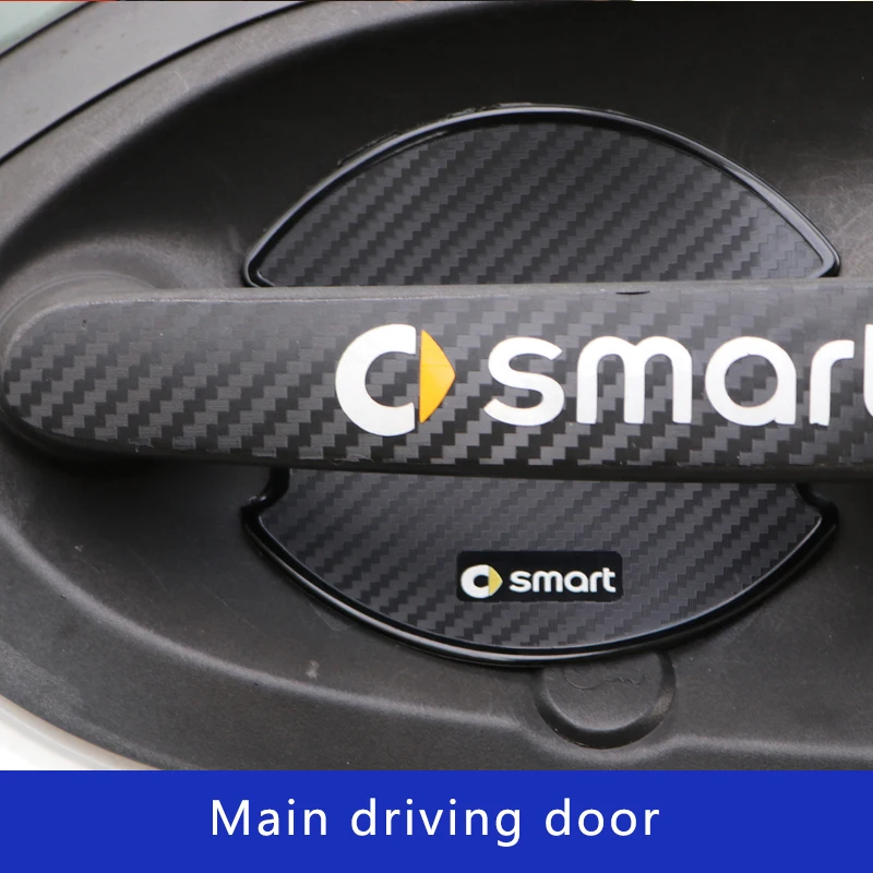 Для smart 451 453 fortwo forfour углеродное волокно стиль внешняя дверь чаша наклейка логотип