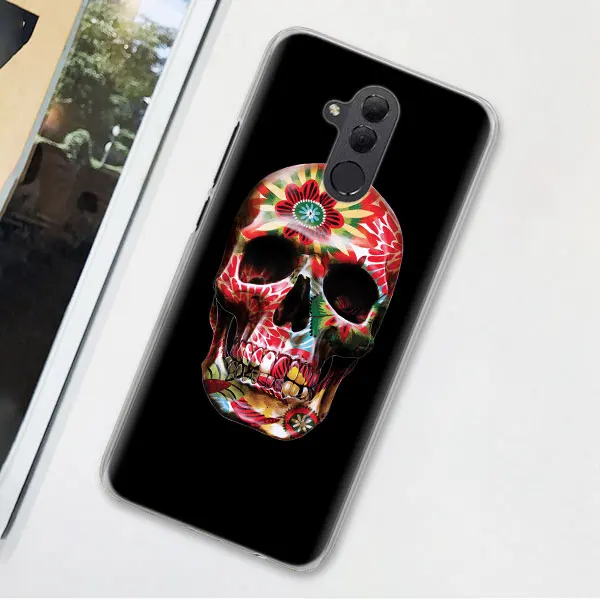 08 Цветочный Череп сахарный череп чехол для телефона для huawei Коврики 20 Pro 10 20 Lite P Смарт плюс P30 Pro P30 P20 Lite чехол Coque - Цвет: 08