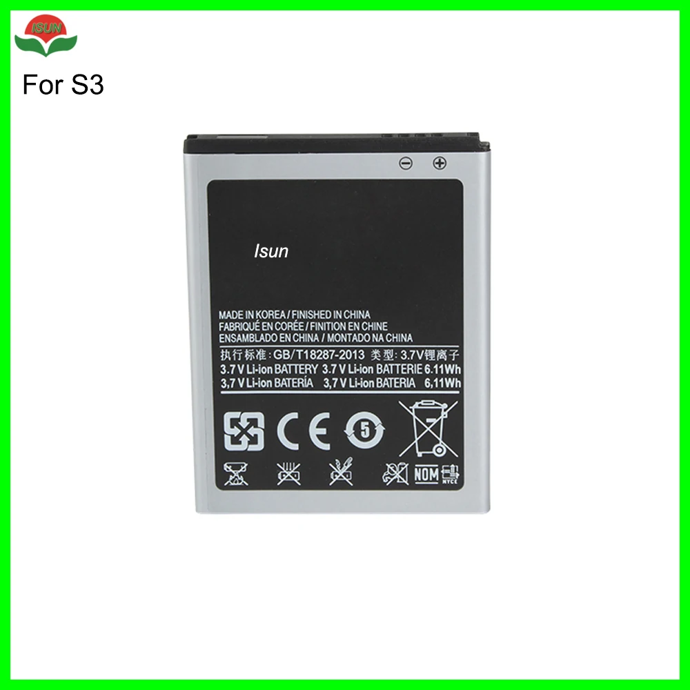 

ISUN 100% original quality new brand 2100mah battery for Samsung Galaxy EB-L1G6LLU S3 SIII i9300 T999 i747 Battery Replacement