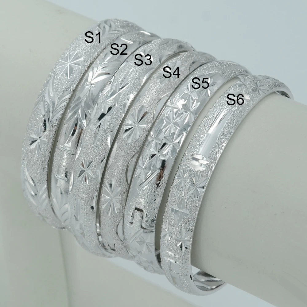 Anniyo (ONE Piece) Can Open Bangle for Women Silver Color Eritrea/Ethiopian Bracelet Bangles African/Arab/Dubai Jewelry #000125 | Украшения